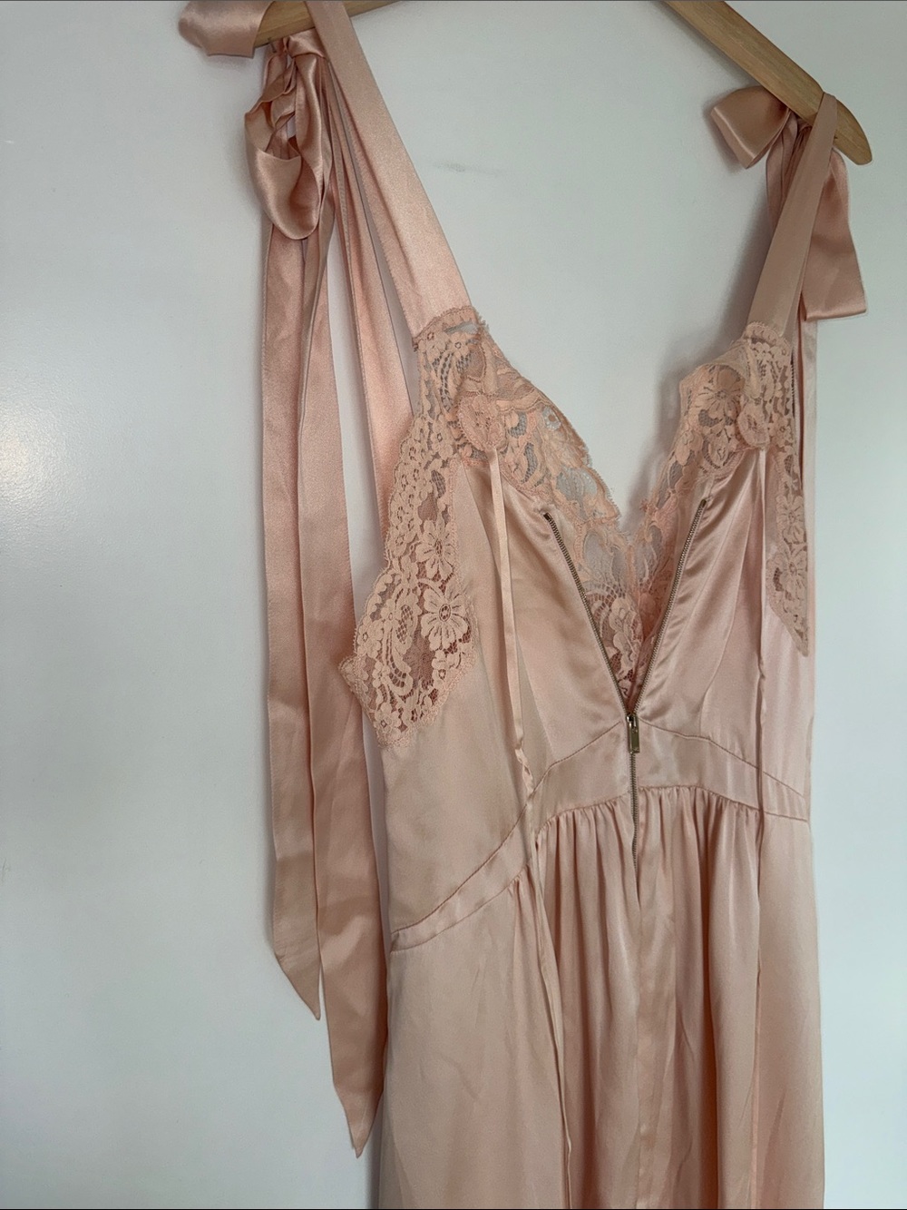 Stella McCartney Blush Satin & Lace Slip Dress - Picture 3 of 7